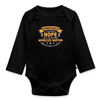 Surrogacy Is A Journey Of Hope Surrogate Parents - Baby Bio-Langarm-Body - Schwarz - Vorne