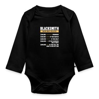 Blacksmith Schiede Anvil Cutler Gift - Organic Longsleeve Baby Bodysuit - black - Front