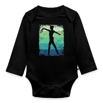 Ballet Danseur Vintage Man Ballerino - Body Bébé bio manches longues - noir - Devant