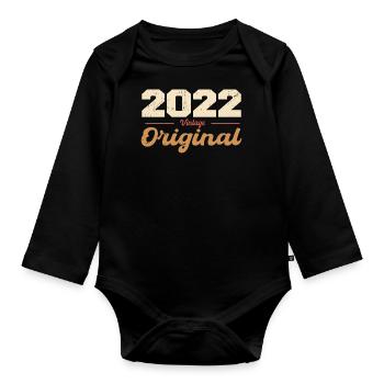 2022 Vintage Anniversaire Rétro Cadeau 2022 - Body Bébé bio manches longues - noir - Devant