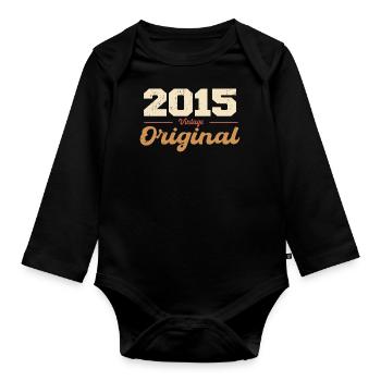 2015 Vintage Anniversary Retro Gift 2015 - Organic Longsleeve Baby Bodysuit - black - Front