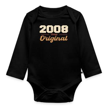 2008 Vintage Anniversary Retro Gift 2008 - Organic Longsleeve Baby Bodysuit - black - Front