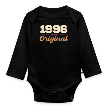 1996 Vintage Anniversary Retro Gift 1996 - Organic Longsleeve Baby Bodysuit - black - Front