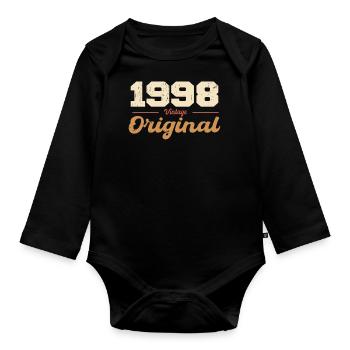 1998 Vintage Anniversary Retro Gift 1998 - Organic Longsleeve Baby Bodysuit - black - Front