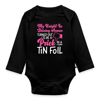 Happy Divorce Party My Knight In - Baby Bio-Langarm-Body - Schwarz - Vorne