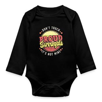 Surrogacy Don't Touch It's Not Mine IVF Pregnancy - Baby Bio-Langarm-Body - Schwarz - Vorne