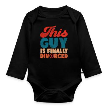 Happy Divorce Party This Guy Is - Baby Bio-Langarm-Body - Schwarz - Vorne