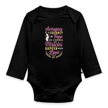 Surrogacy Is A Journey Of Hope Surrogate Pregnancy - Baby Bio-Langarm-Body - Schwarz - Vorne