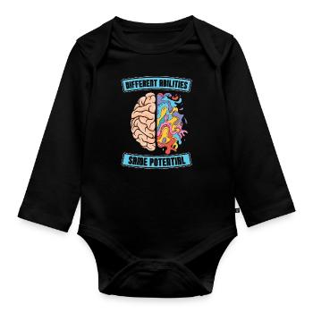 PEI Différentes capacités Même éducateur potentiel - Body Bébé bio manches longues - noir - Devant
