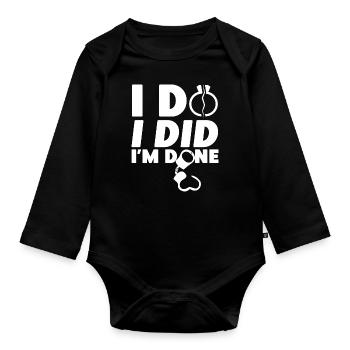 Happy Divorce Party I Do I Did I'm - Baby Bio-Langarm-Body - Schwarz - Vorne