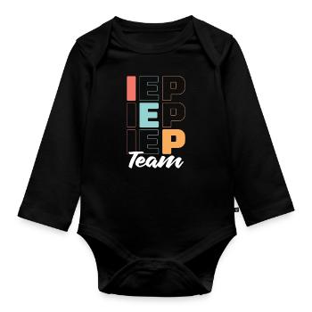 IEP Team Autism Awareness Teacher Sped Teacher - Organic Longsleeve Baby Bodysuit - black - Front