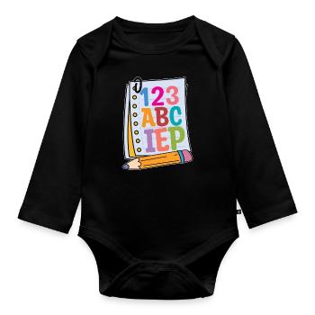 IEP 123 ABC IEP Autism Awareness Sped Teacher - Baby Bio-Langarm-Body - Schwarz - Vorne