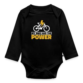 E Bike Electric Bike Performance - Organic Longsleeve Baby Bodysuit - black - Front