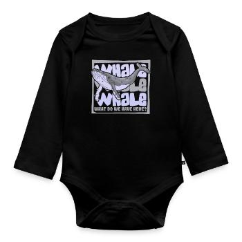 Qu’avons-nous ici Béluga Cachalot bleu - Body Bébé bio manches longues - noir - Devant