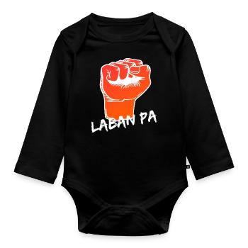 Laban Pa Expression Design für stolze Pinoys - Baby Bio-Langarm-Body - Schwarz - Vorne