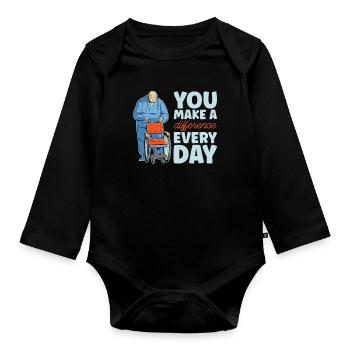 Caregiving You Make a Difference Family Caregiver - Baby Bio-Langarm-Body - Schwarz - Vorne