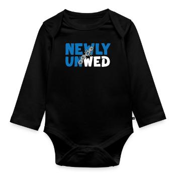 Happy Divorce Party Newly Unwed - Organic Longsleeve Baby Bodysuit - black - Front
