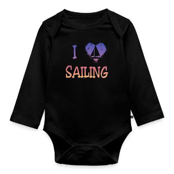I love Sailing - Baby Bio-Langarm-Body - Schwarz - Vorne