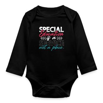 IEP Special Education Is A Service Autism Teacher - Organic Longsleeve Baby Bodysuit - black - Front