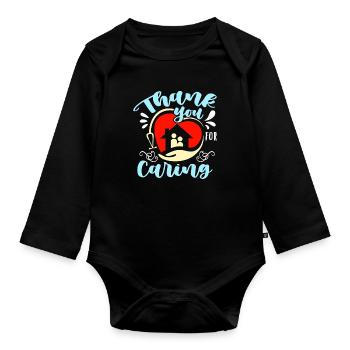 Caregiving Thank You For Caring Family Caregiver - Organic Longsleeve Baby Bodysuit - black - Front