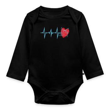 Cat Friend, Cat Accessories Gift - Organic Longsleeve Baby Bodysuit - black - Front