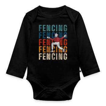 Fencing Sports Fencing Martial Arts - Organic Longsleeve Baby Bodysuit - black - Front