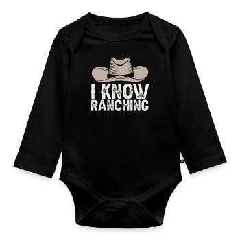 Rodeo Cowboy Hut Ranch Cowboy - Baby Bio-Langarm-Body - Schwarz - Vorne
