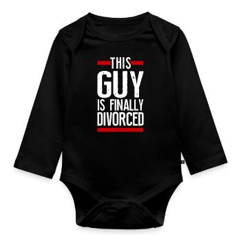Happy Divorce Party This Guy Is - Baby Bio-Langarm-Body - Schwarz - Vorne