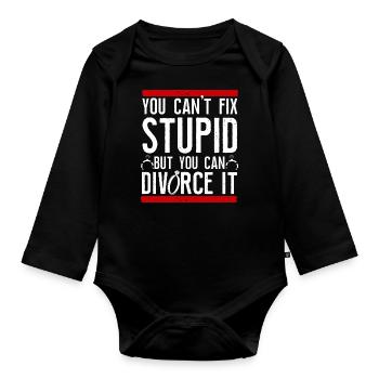 Happy Divorce Party You Can't Fix - Baby Bio-Langarm-Body - Schwarz - Vorne