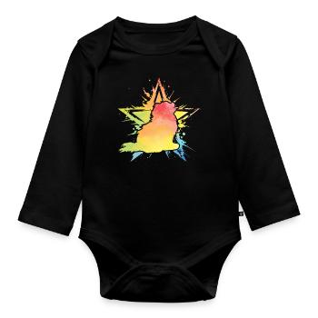 Zwergspitz de Poméranie - Body Bébé bio manches longues - noir - Devant