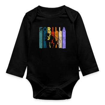 Gorilla Nature Fitness Chimpanzee - Organic Longsleeve Baby Bodysuit - black - Front