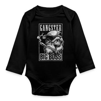 Monkey Sport Nature Primacy - Organic Longsleeve Baby Bodysuit - black - Front