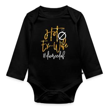 Happy Divorce Party Hot Ex-Wife - Baby Bio-Langarm-Body - Schwarz - Vorne