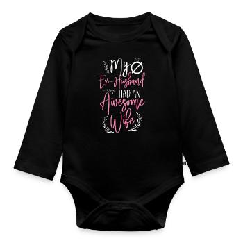 Happy Divorce Party My Ex Husband - Organic Longsleeve Baby Bodysuit - black - Front