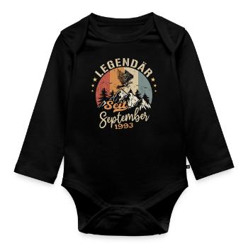 September 1993 - September 1993 Jahrestag 1993 - Baby Bio-Langarm-Body - Schwarz - Vorne