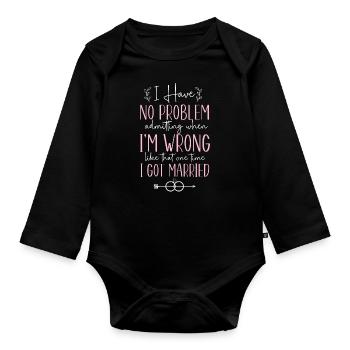 Happy Divorce Party I Have No - Organic Longsleeve Baby Bodysuit - black - Front