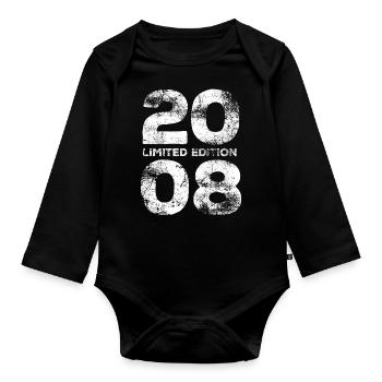 Limited Edition 2008 - Birthday Gift - Organic Longsleeve Baby Bodysuit - black - Front