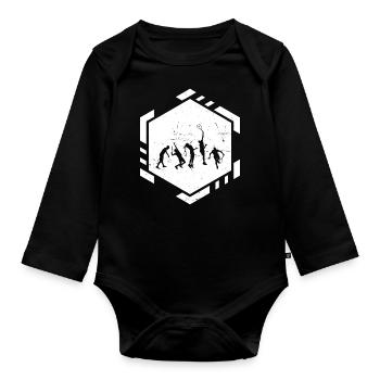 Playing tennis Tennis players Playing tennis - Organic Longsleeve Baby Bodysuit - black - Front