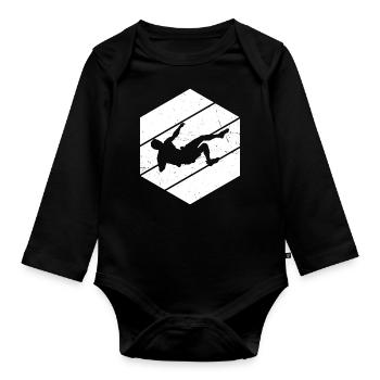 Climber Kletterer Climbing Bouldering Boulder - Organic Longsleeve Baby Bodysuit - black - Front
