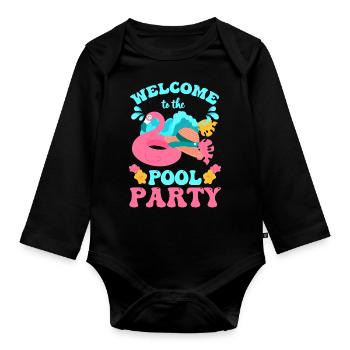 Swmming Pool Party Monster Recreation Garden Party - Body Bébé bio manches longues - noir - Devant
