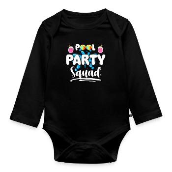 Party Party Monster Summer - Organic Longsleeve Baby Bodysuit - black - Front