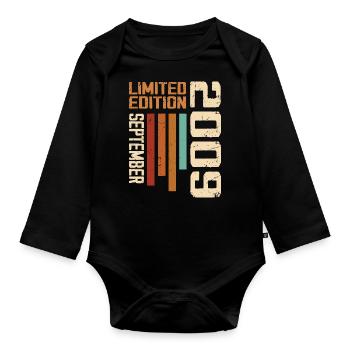September 2009 Originelle Geschenkidee zum Geburtstag - Baby Bio-Langarm-Body - Schwarz - Vorne