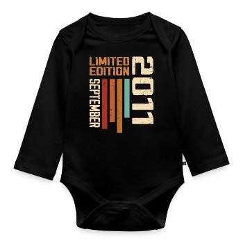 September 2011 Originelle Geschenkidee zum Geburtstag - Baby Bio-Langarm-Body - Schwarz - Vorne