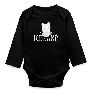 Iceland fox - Baby Bio-Langarm-Body - Schwarz - Vorne