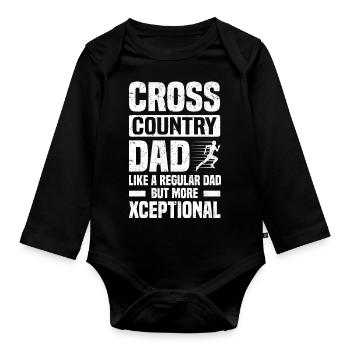 Crosslauf | Cross Country Läufer Berglauf Geschenk - Baby Bio-Langarm-Body - Schwarz - Vorne