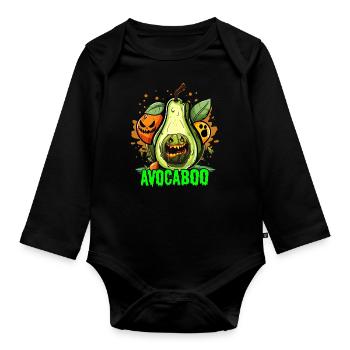 Avocat Halloween végétarien végétarien - Body Bébé bio manches longues - noir - Devant