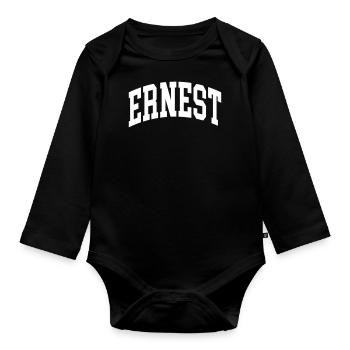 Ernest - Baby Bio-Langarm-Body - Schwarz - Vorne
