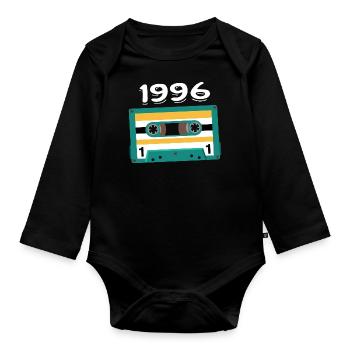 Cassette 1996 Vintage Anniversary 1996 - Organic Longsleeve Baby Bodysuit - black - Front
