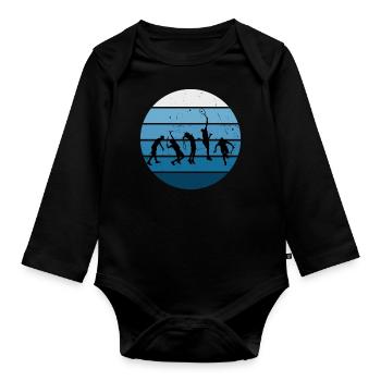 Playing Tennis Tennis Tennis Player Playing Tennis - Organic Longsleeve Baby Bodysuit - black - Front