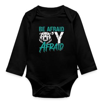 Beaver Dam Be Afraid Beaver'Y Afraid Rodent Lover - Baby Bio-Langarm-Body - Schwarz - Vorne